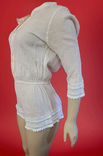Eberjey Love Shack Pia Soft Pink Crochet Trim Size S/M sheer Women's romper #B - Picture 7 of 12