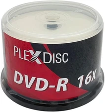 PlexDisc TY DVD-R 16X 4.7GB White Inkjet Hub Printable 50pk Cake Box