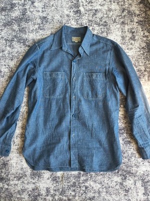 BUZZ RICKSON USN CHAMBRAY SHIRT - INDIGO Size M/ Collar 15-15.5 - Made in Japan