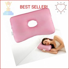Satin Ear Piercing Pillow for Side Sleepers with an 3.94in Diameter Ear Hole,Don