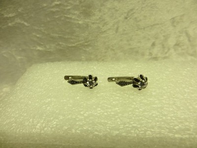 Vintage Ohrringe, Silber, Stein, 875°. (S80)