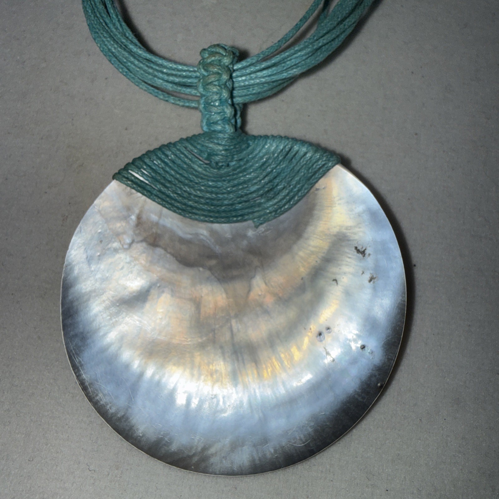 Multi Strand Abalone Shell Large Pendant Necklace… - image 4