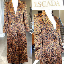 Escada Vintage Silk Blend Leopard Print Floor...