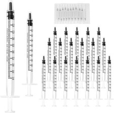 20 Pack 1ml Syringe for Liquid, 1cc Plastic Small Syringes Syringes-20pcs