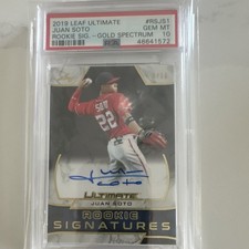 Leaf 2019 Ultimate Juan Soto Rookie Signatures Spectrum Gold /10 Auto PSA 10
