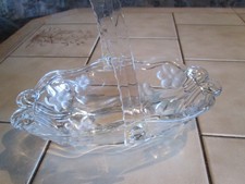 Glas Körbchen mit Henkel Servierschale 26 cm x  14 cm Höhe mit Henkel 18 cm