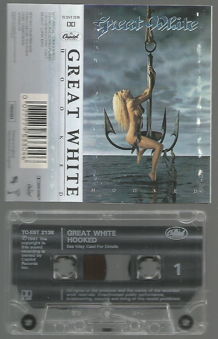 Great White - Hooked 1991 UK Cassette Album VG TESTED