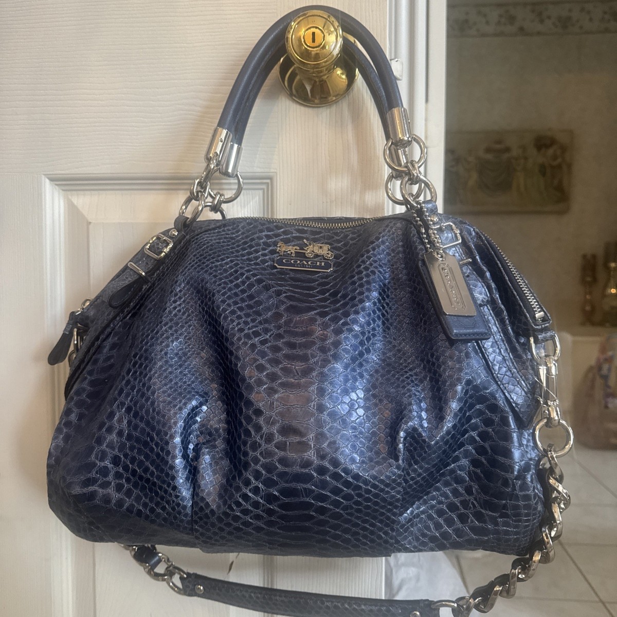 バッグ COACH Madison Sophia Python Satchel Bag MADISON EMBOSSED PYTHON LEATHER SOPHIA SATCHEL / HANDBAG STYLE