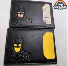 Portafoglio PU nero Pipistrello Maschera Supereroe Porta Carte Personalizzato