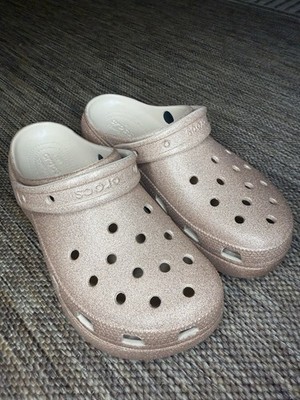 Crocs Classic Platform Glitter Clog Size 9