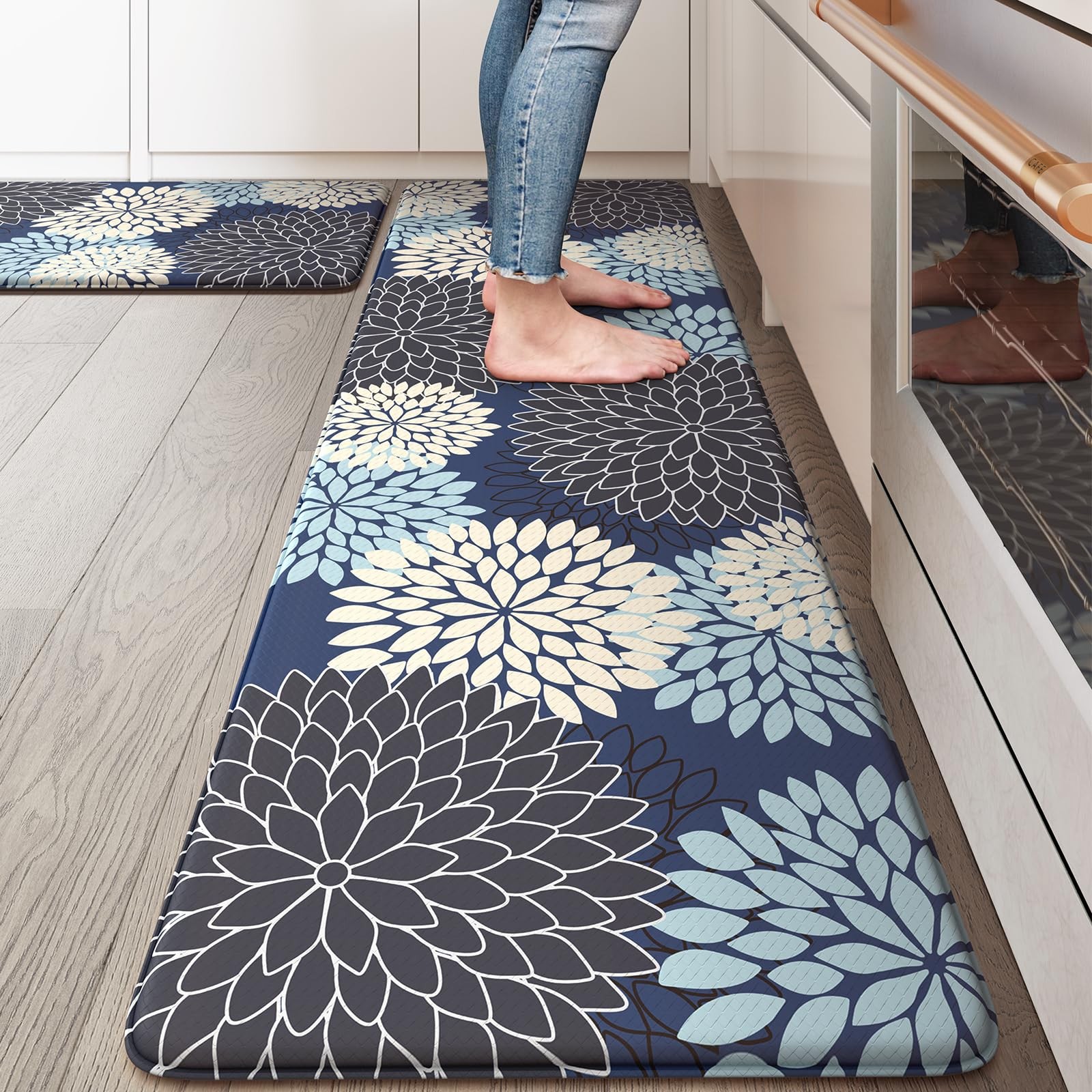 Anti Fatigue Kitchen Mats,Non Slip Farmhouse Kitchen Rugs Sets 2 Piece,Waterp...