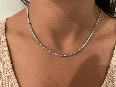 #ad #ad $45000 Natural 5 Carat Diamond Necklace Natural Diamond Tennis Necklace 17quot; $2599.99