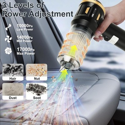 Cordless Car Vacuum 17000Pa Portable Handheld Vacuum Cleaner