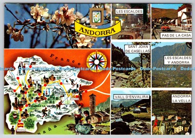 D309155 Landkarte Andorra verschiedene Aspekte Escudo de Oro M C Iscla Lerida FISA I G Ba