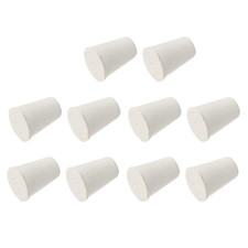 10 Pcs Tapered Rubber Stopper Plug 000 Solid Rubber Stoppers for Lab Tube White