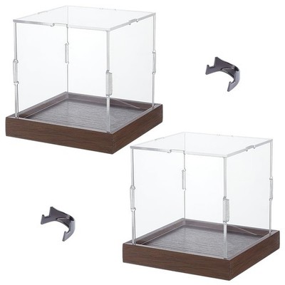 PLIGREAT 2er Pack Acryl Quadratische Münzvitrine, Klar Würfel