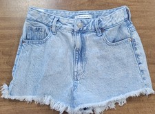 PacSun High Rise Festival Denim Shorts Women s Size 25 Light Wash Distressed