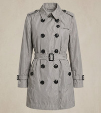 Burberry Brit Grey Belted Lightweighg Trench/Rain Coat Mid-Length Womens UK 12