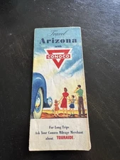 CONOCO OIL SERVICE STATION HIGHWAY ROAD MAP OF ARIZONA