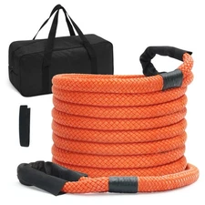 1" x 30' Kinetic Energy Recovery Rope Tow Strap 38000 lbs Heavy Duty Nylon
