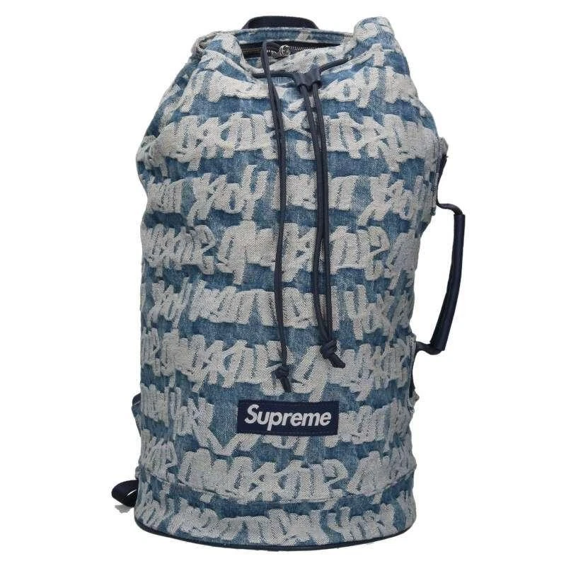 Supreme 22SS Fat Tip Denim Sac à Dos Bleu Jacquard Bag