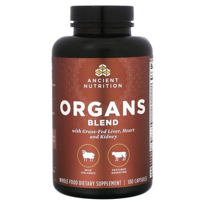 2 X Dr. Axe / Ancient Nutrition, Organs Blend, 180 Capsules