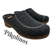Pikolinos Women's Gray Wool Grandma Clogs Sz 39 =8.5 To 9 Go Anywear Winter Wear