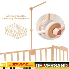 360&deg; Baby Mobile Halterung Holz Drehbarer Halter f&uuml;r Babybett, Wickeltisch!
