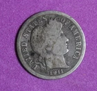 1911-  Barber Silver One Dime #P33997