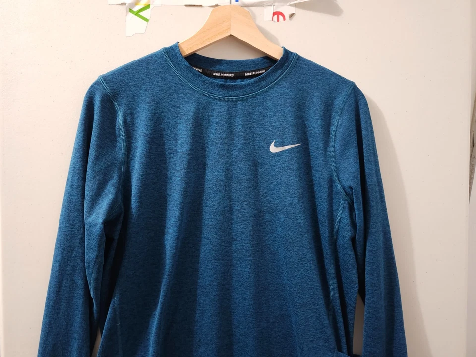 Camiseta de running Nike para mujer S Teal Element Dri Fit manga larga agujero para el pulgar elástica Foto 3 de 4