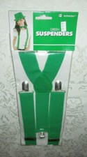 Ages 14 Green Solid Suspenders Costume Accessory HAT AND BOWTIE NOT INCLUDED