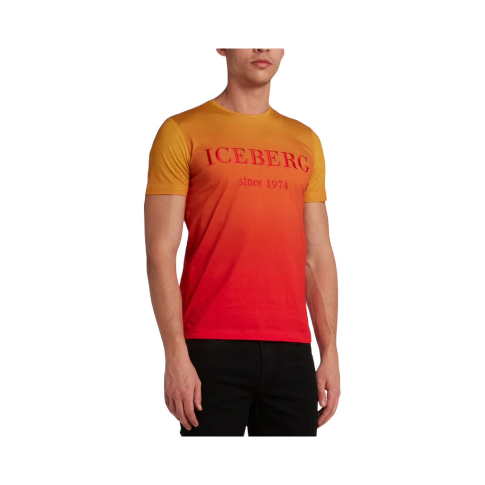 Мужская классическая футболка с логотипом Iceberg I1P0F0106301 оранжевого цвета - АБСОЛЮТНО НОВАЯ С БИРКОЙ 21290₽
