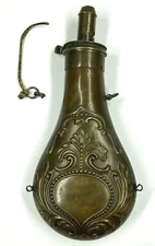 Vintage A.M. Flask & Cap Co Powder Flask  Adjustable Dram Measurer 