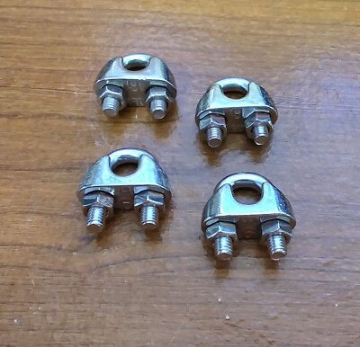 4 BBT Stainless Steel # 6 Wire Rope & Cable Clamps