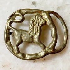 Brass Zodiac Leo Horoscope Astrology Vintage Belt Buckle