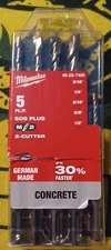 Milwaukee SDS PLUS M2 masonry drill bits (set of 4) NEW, NEVER USED