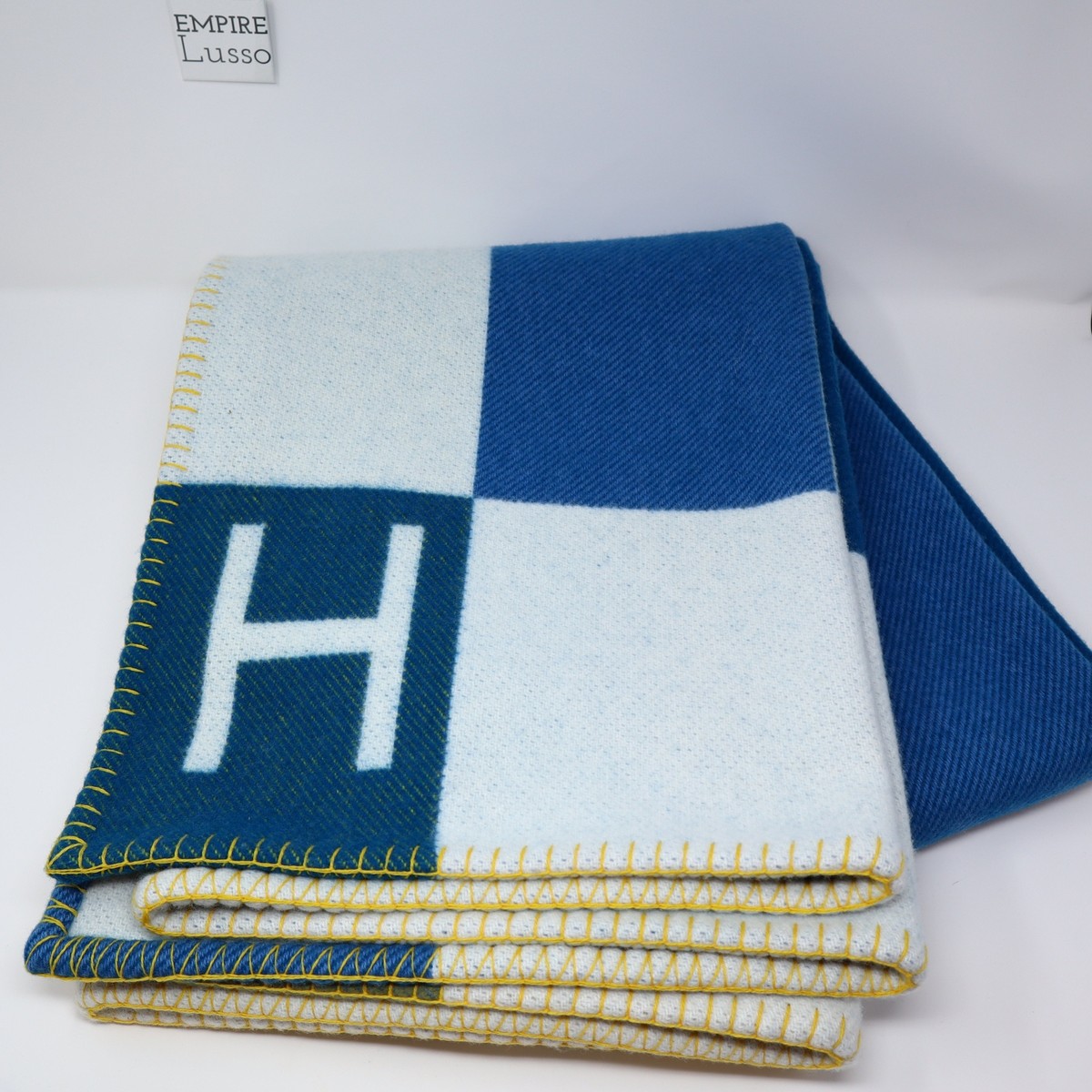 HERMES Avalon throw blanket 85%ウー15%カシミア Hermes