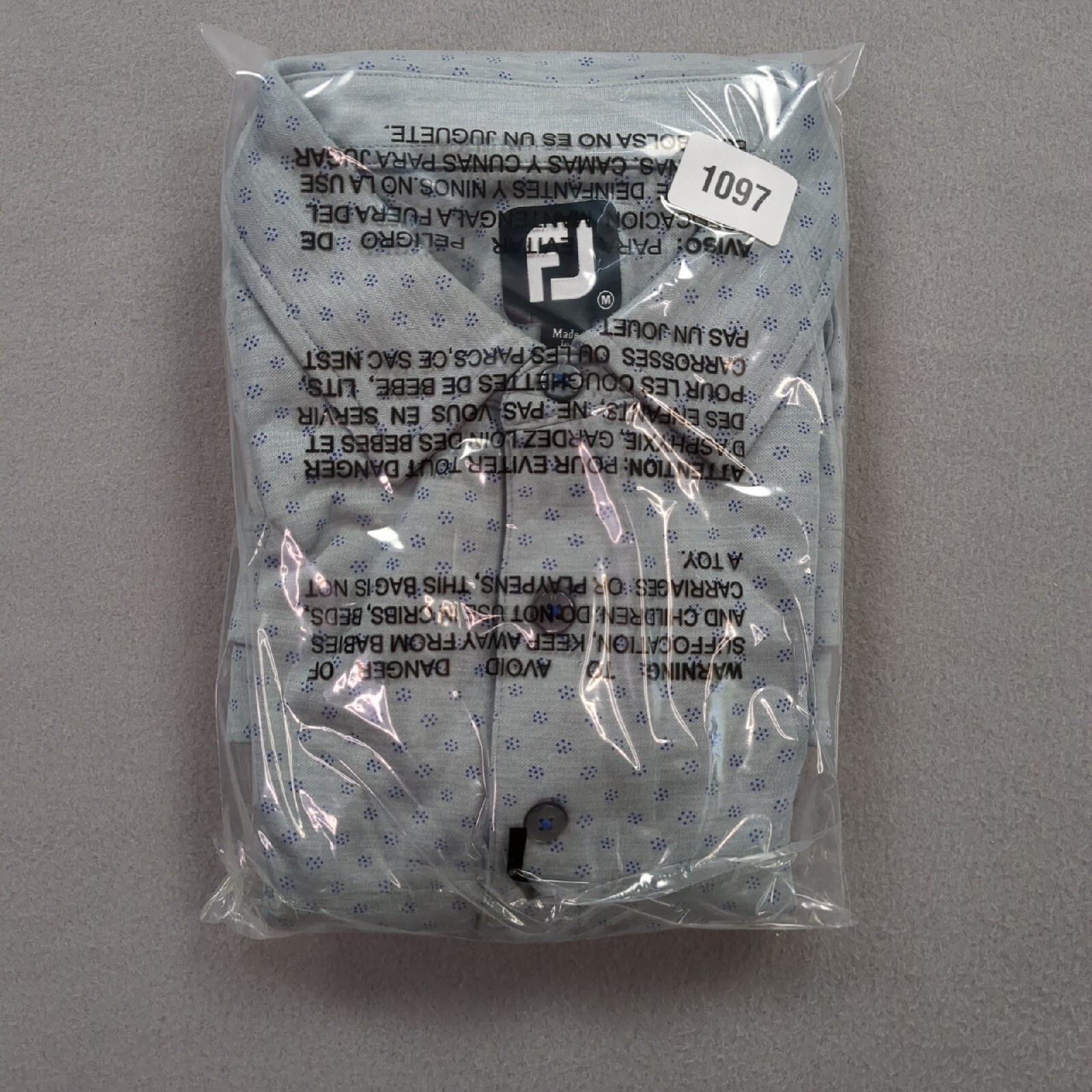 FootJoy Golf Shirt Mens Medium Long Sleeve Pattern Polo Cali