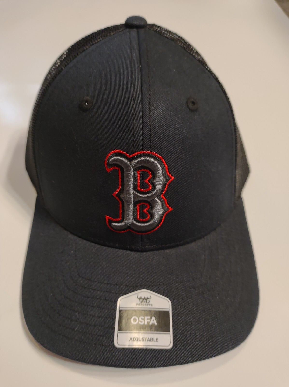Boston Red Sox Snap Back Trucker Black Cap Hat Embroidered Men Adjustable