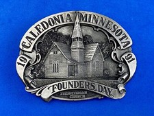 Founder s Days Caledonia MN Presbyterian Church Vintage 1991 - Belt Buckle