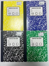 Lot of 4 New Unison Composition/Notebooks 80 Sheets Wide-Ruled 4 colour