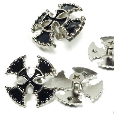 GLETSCHERLICHT Doppel KREUZ Eisernes Kreuz - Zierniete Niete Schraubniete Knopf Gothic Biker