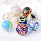 Handmade 20mm Big Round Lampwork Glass Flower Loose Beads for Jewelry Making