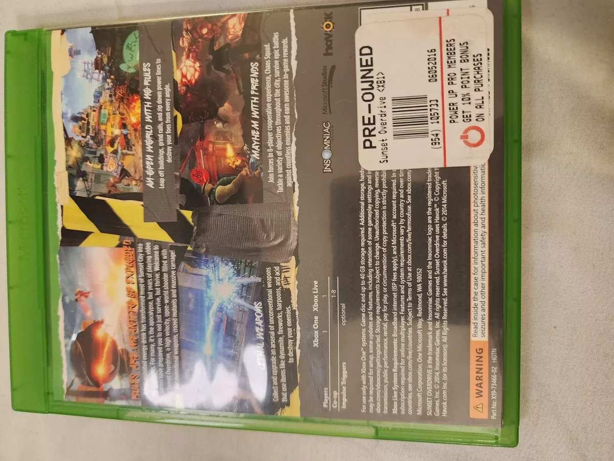 Sunset Overdrive Used Xbox One Video Game – Jamestown Gift Shop