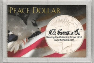 X5 HE Harris 2X3 Frosty Case For Peace Dollar Coin 1 Loch Display Halter GESC...
