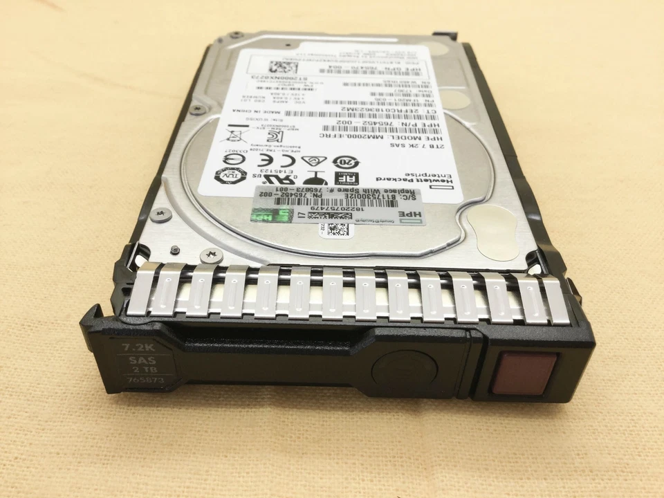 765466-B21 HP 2TB 12G SAS 7.2K RPM 2.5" 512E HDD 765873-001 765452-002  - Image 4 of 4