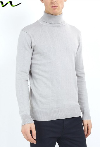 NEW Mens Roll Neck Polo Light Cotton 