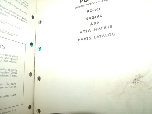 1972 International Engines UC-301 Engine & Attachments Parts Catalog Manual WORN - Picture 2 of 6