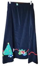 Vtg Velvet Embroidered Christmas Gifts Presents Long Skirt The Eagles Eye OOAK