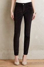 NEW ANTHROPOLOGIE BLACK PILCRO SERIF VELVET LEGGINGS PANTS SZ 32